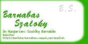 barnabas szaloky business card